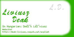 liviusz deak business card